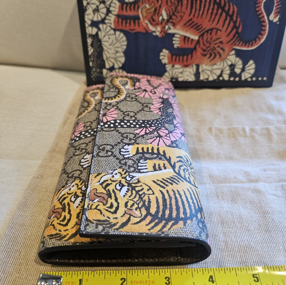 Gucci Continental Wallet Bengal Print GG Coated Canvas - Picture 5 of 6